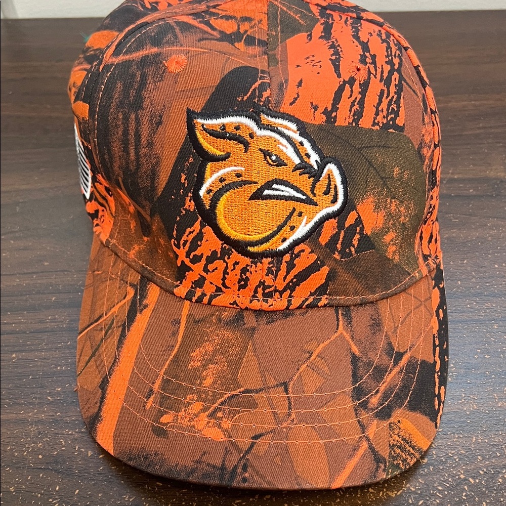 MLB Lehigh Valley Iron Pigs Orange Camouflage Adjustable Hat
